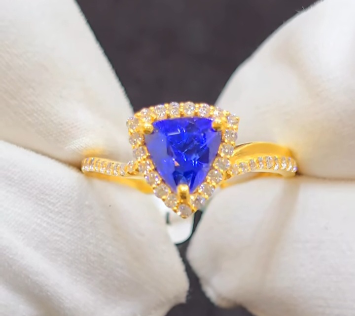 Tanzanite Gold Coated Ring  